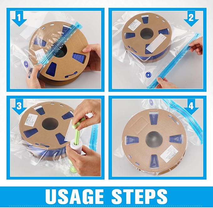 Jetec 70 Pcs 3D Filament Storage Bags Vacuum Sealed Kit, Include Reusable 3D - Image 6