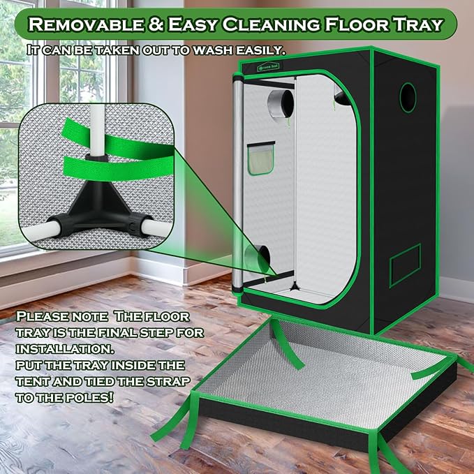 Grow Tent 32"x32"x63", High Reflective Mylar Dark Room - Image 6