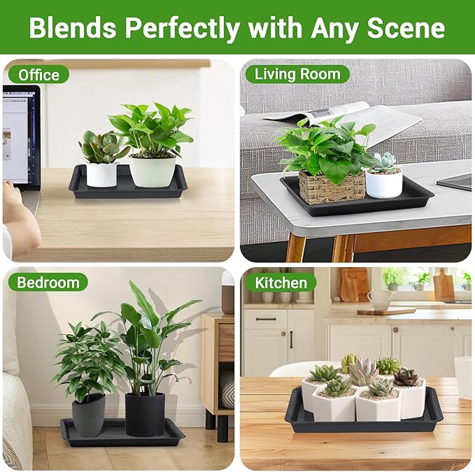 GREANER 3 Packs Plant Saucers Rectangular, Flower Pot Tray - Image 7