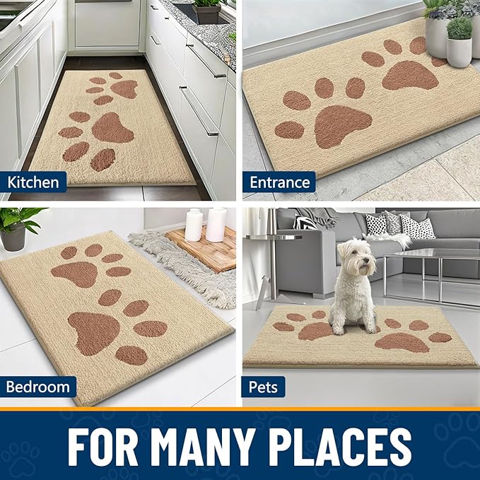 Smiry Dog Door Mat for Muddy Paws, Absorbs Moisture and Dirt, Low-Profile - Image 9