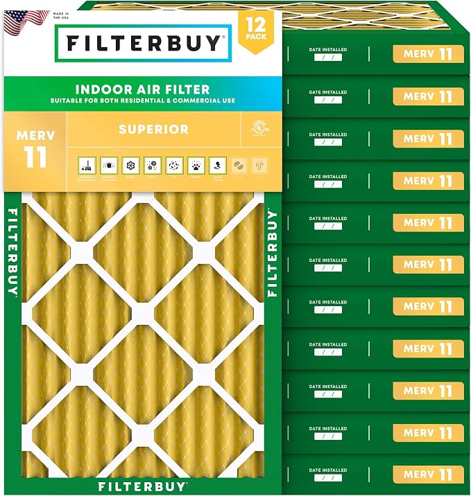 Filterbuy 16x30x2 Air Filter MERV 11 Superior Pet & Allergy Defense, by Filterbuy
