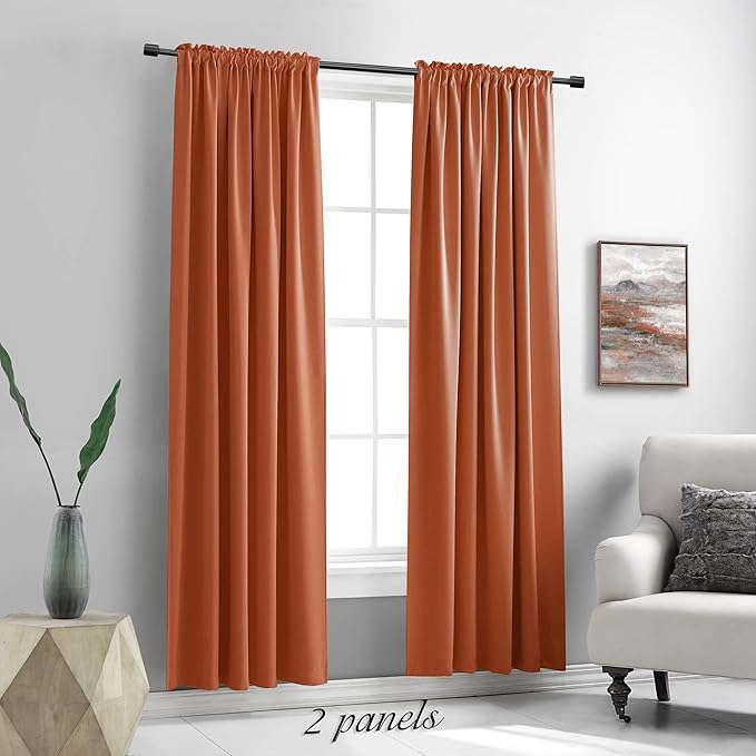 DONREN Long Blackout Curtains for Bedroom, Length Thermal Insulated Energy - Image 2