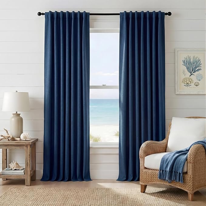 RYB HOME Navy Blue 100% Blackout Curtains by RYBHOME