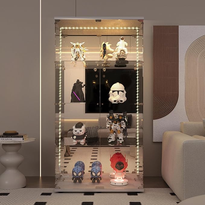 Yoluckea 4-Tier Glass Display Cabinet - Image 7
