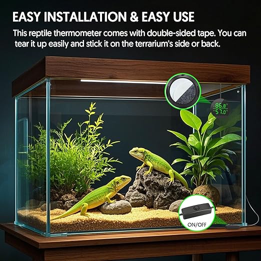 QZQ Reptile Thermometer and Humidity Gauge, LED Digital Thermometer Hydrometer - Image 5