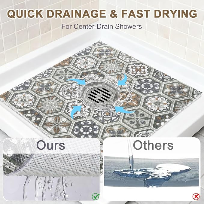 Square Shower Mat Non Slip: 32x32 Inch Extra Large Shower Mats - Image 5