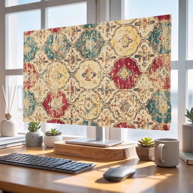 Ethnic Texture Retro Color Block Indoor TV Cover, Elastic TV Screen Protector - Image 4