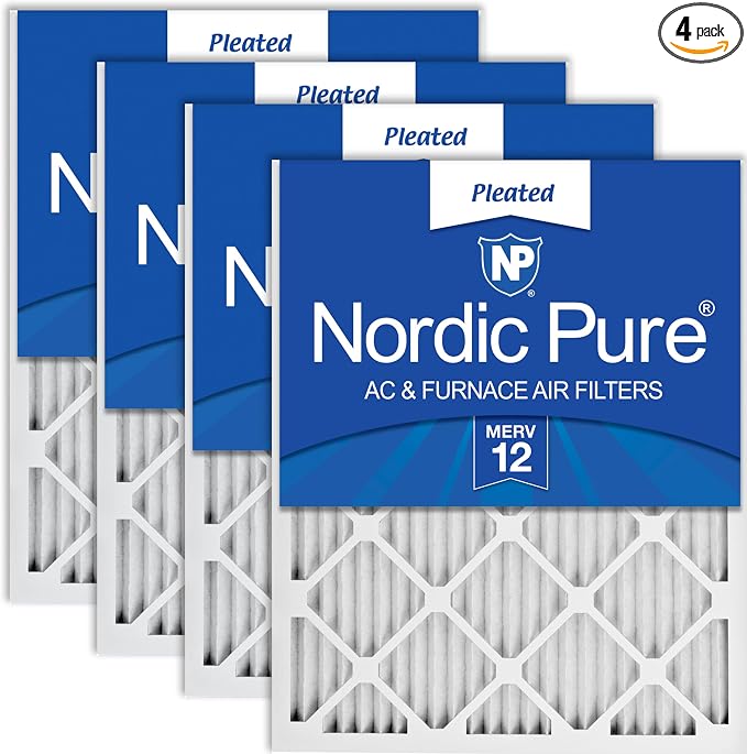 Nordic Pure 16x20x1 Pleated MERV 12 Air Filters 4 Pack by NordicPure