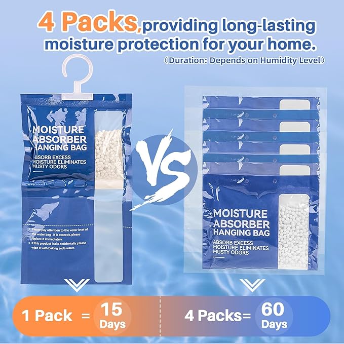 Dehumidifier Bags Hanging Moisture Absorbers – 4 Packs Dehumidifiers - Image 7