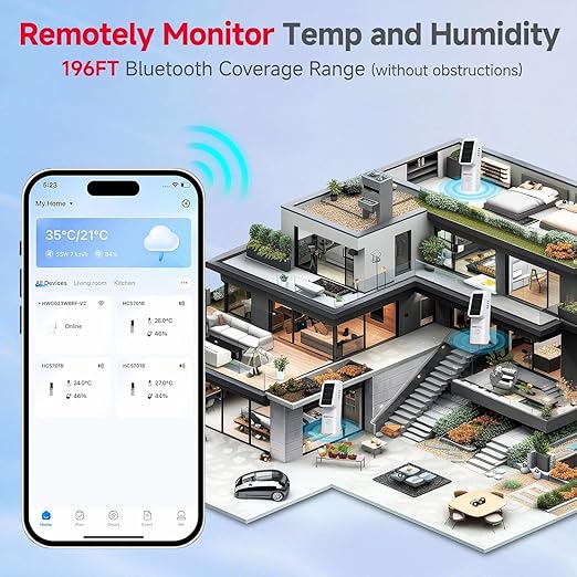 BaldrTherm Smart WiFi Hygrometer Thermometer 3 Pack, Wireless Temp Humidity - Image 4