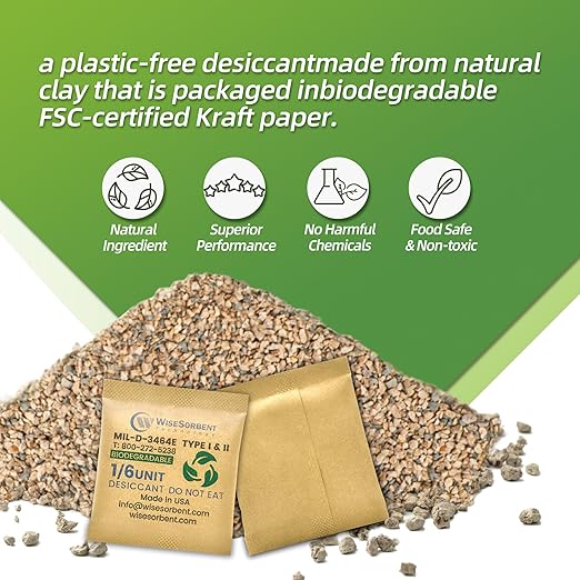 1/6U Kraft Clay Desiccants Packs - Image 6