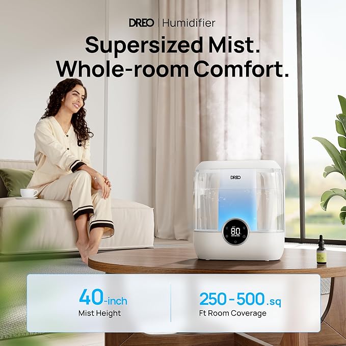 DREO Smart Humidifiers for Bedroom, 6L Top Fill Supersized Cool Mist Humidifier - Image 2