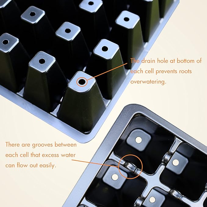 Gardzen Seed Starter Tray, 5 Pack Smiling Face Plant Germination Trays - Image 3