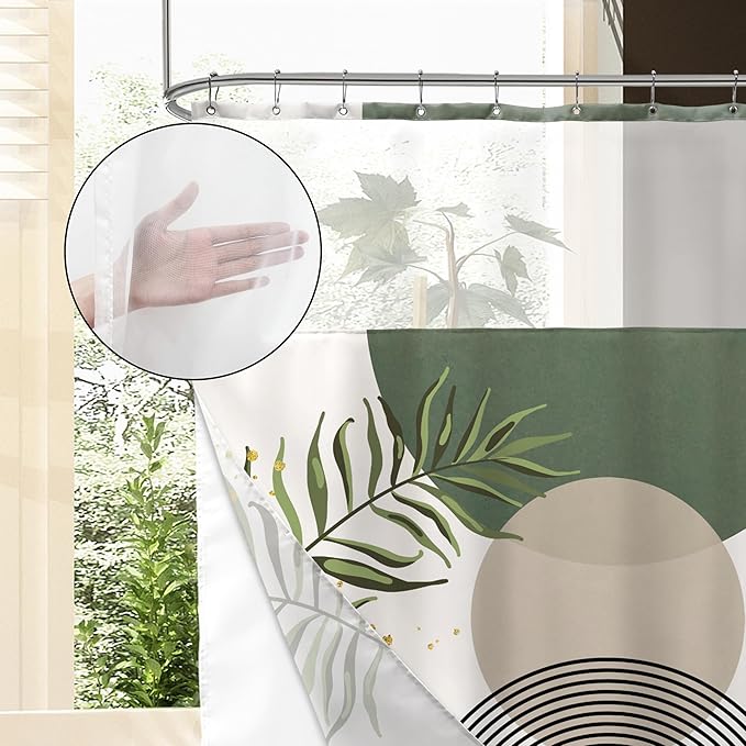Sage Green Boho Shower Curtain - Image 4