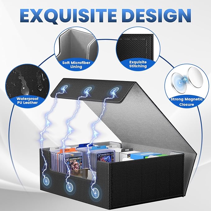 Card Storage Box For Trading Cards 1800+, Card Deck Box - Image 4