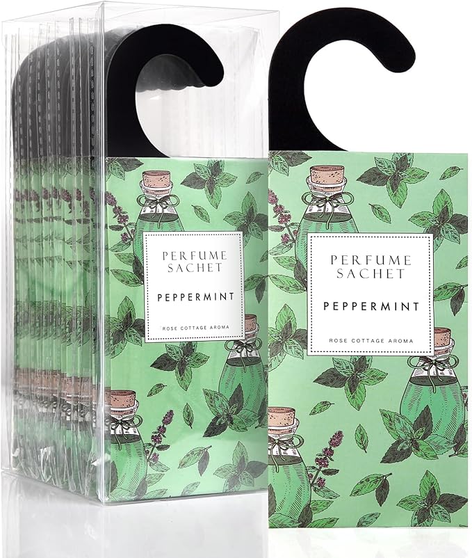 ROSE COTTAGE Large 12 Packs Peppermint Hanging Closet Deodorizer Air Freshener by ROSECOTTAGE