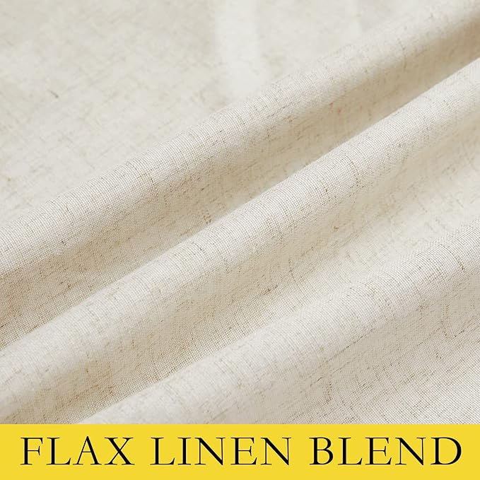 NICETOWN Natural Linen Curtains 45" Long - Image 8