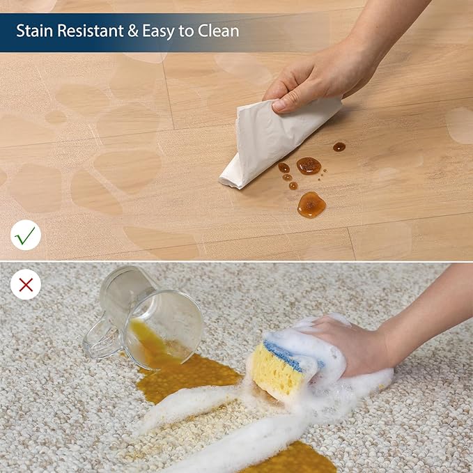 Clear Area Mat for Hard Floors, Pebble Patterned Waterproof Rug Protector Floor - Image 2