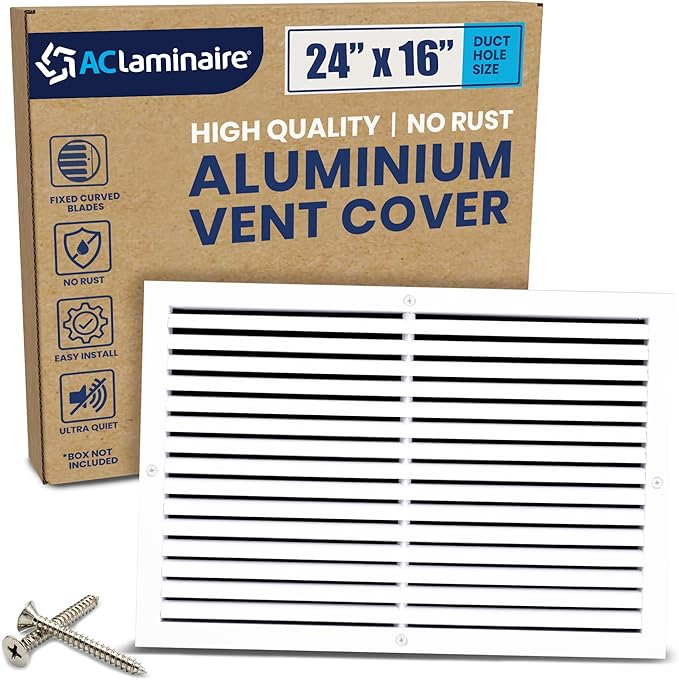 24x16 Inch Air Return Vent Cover Decorative – Premium Aluminum AC Vent Cover by LAMINAIRE