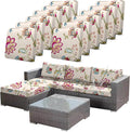 12pcs Single Seat Floral Print Outdoor Sofa Cover, Waterproof Elastic Removable by CALBODE