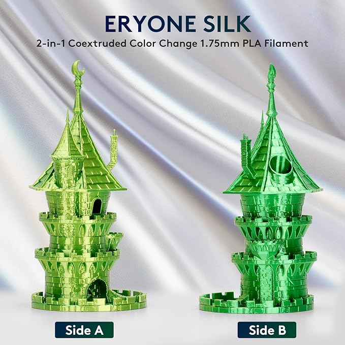 ERYONE Silk Dual Color PLA Filament 3D Printer 1.75mm +/- 0.03mm, Bicolor Two - Image 3