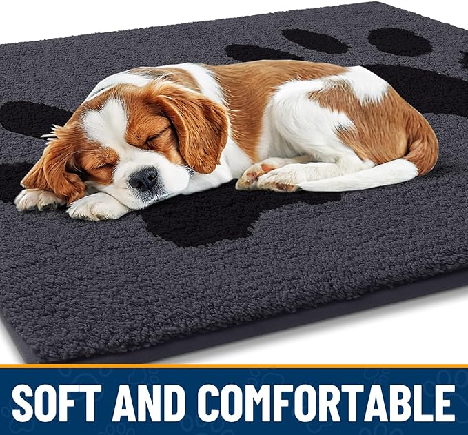Smiry Dog Door Mat for Muddy Paws, Absorbs Moisture and Dirt, Low-Profile - Image 4