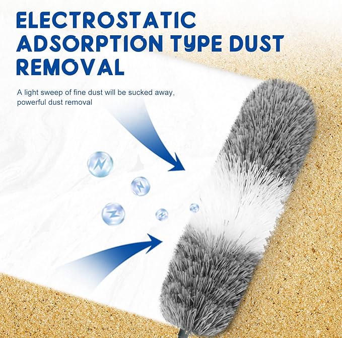 Microfiber Feather Dusters for Cleaning, Extendable Duster - Image 5