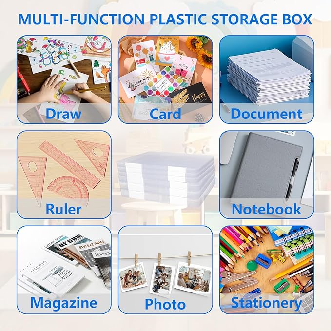 4 Pcs Clear A4 File Storage Boxes - Image 7