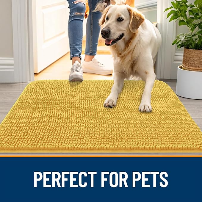 OLANLY Dog Door Mat for Muddy Paws 30x20, Absorbs Moisture and Dirt, Absorbent - Image 6