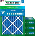 Filterbuy 14x20x4 Air Filter MERV 13 Optimal Smoke & Allergy Defense, by Filterbuy