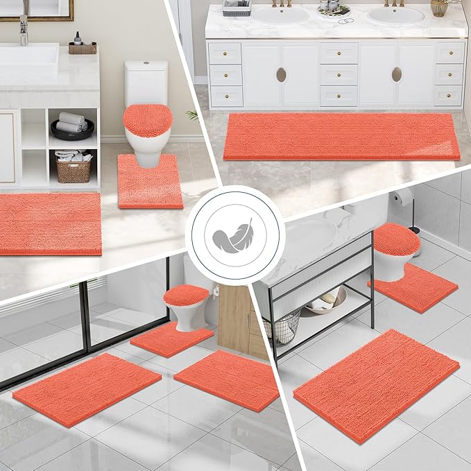 Smiry Luxury Chenille Bathroom Rugs 59x20, Extra Soft and Absorbent Shaggy Bath - Image 7