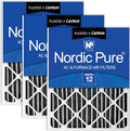 Nordic Pure 20x25x2 Furnace Air Filters MERV 12 Pleated Plus Carbon 3 Pack by NordicPure