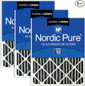 Nordic Pure 20x24x2 Furnace Air Filters MERV 12 Pleated Plus Carbon 3 Pack by NordicPure