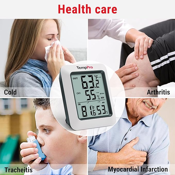 TempPro TP60 Digital Hygrometer Outdoor Thermometer Wireless Temperature and - Image 5
