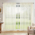 Dreaming Casa Solid Sheer Curtains 102 Inches Long Ivory Rod Pocket Voile by DreamingCasa