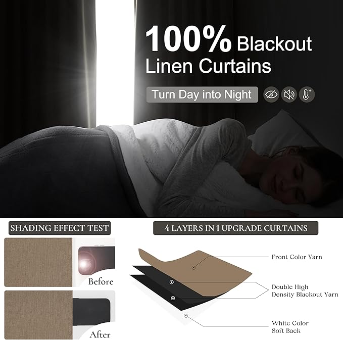 Primitive Curtain 105 Inch Long 2 Panels Burg, Chocolate Rust Brown Pinch - Image 2