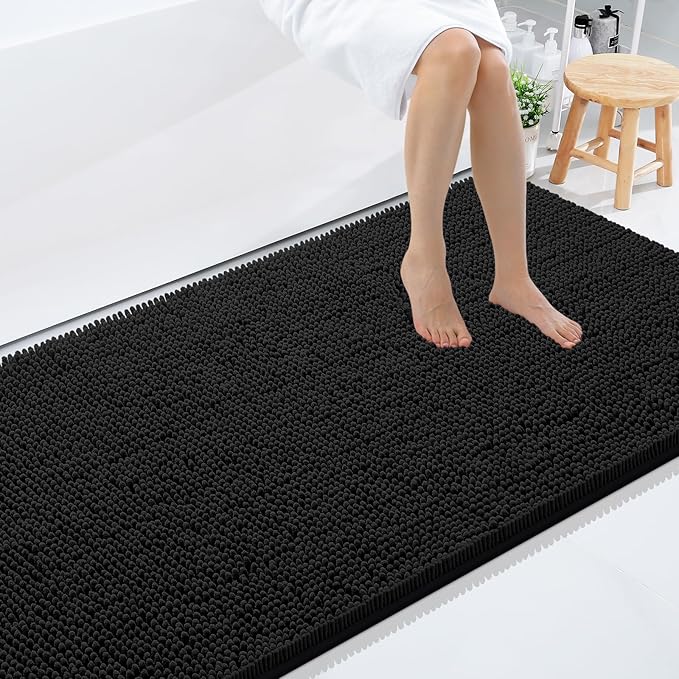 Smiry Luxury Chenille Bathroom Rugs 50x30, Extra Soft and Absorbent Shaggy Bath by Smiry