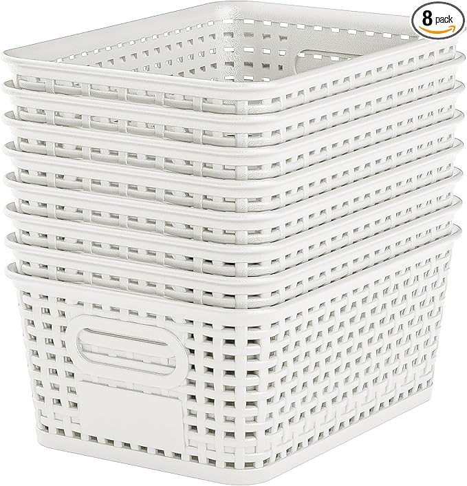 White Plastic Storage Baskets by WRRLORS
