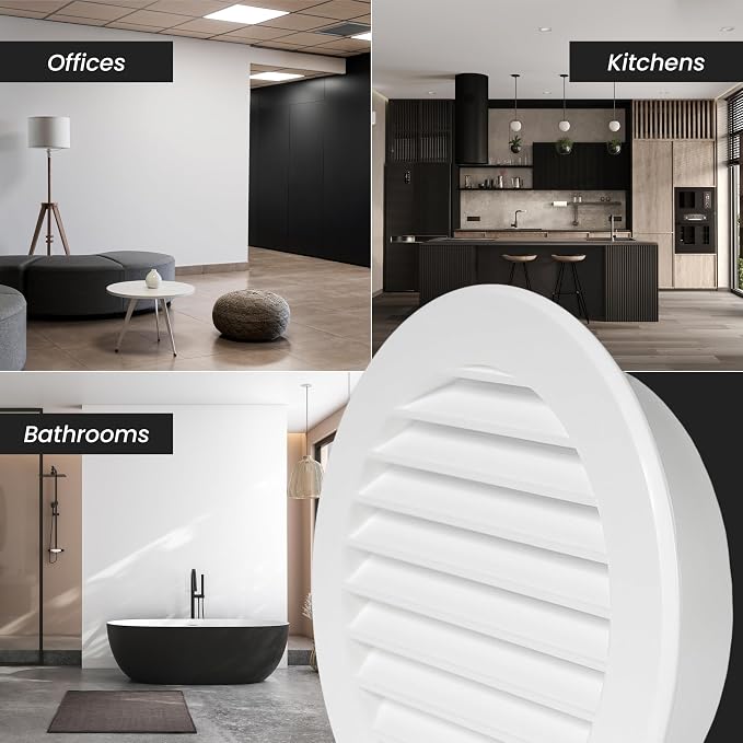 Repa Market 6 Inch Round White Vent Cover/Plastic Air Vent Grille - Image 6
