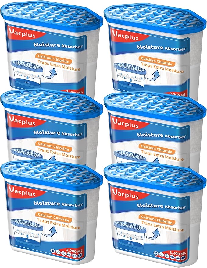 Vacplus Moisture Absorbers 6 Pack, Portable Humidity Absorber Boxes by Vacplus