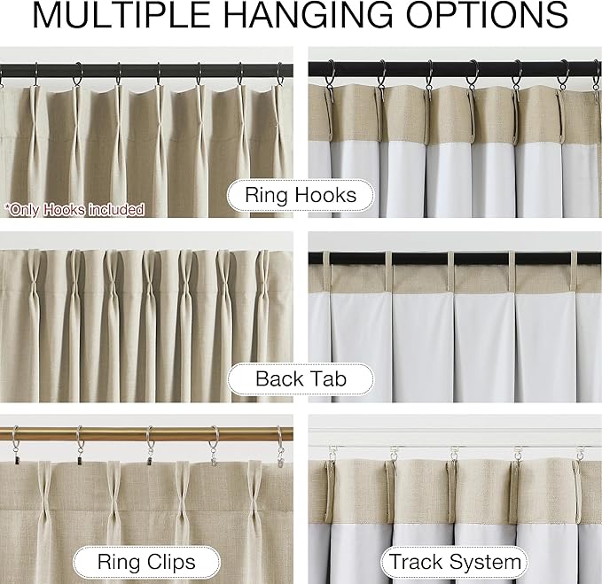 Kayne Studio Sand Pinch Pleated Full Blackout Curtains, Linen Blend Room - Image 3