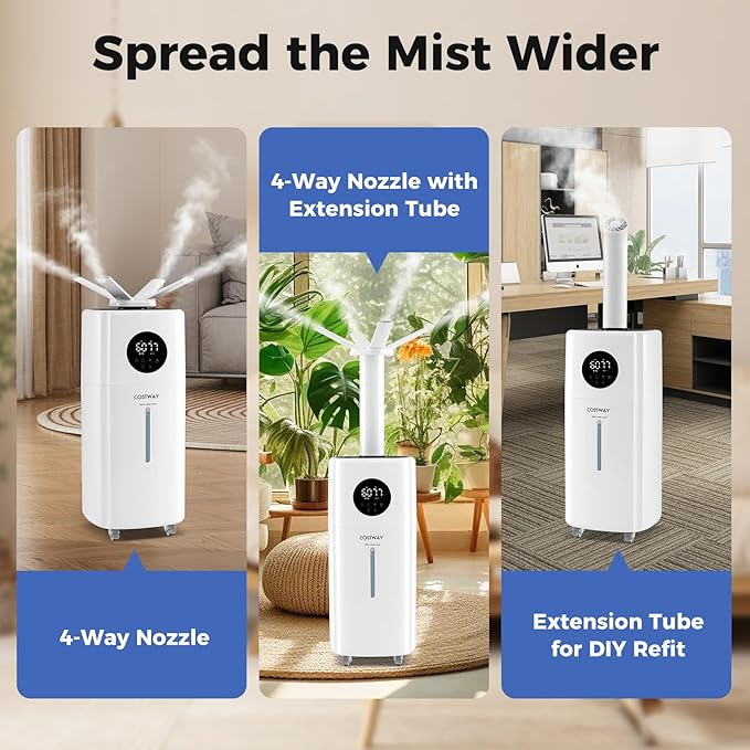 COSTWAY 21L/5Gal Humidifier for Large Room, Top Fill Whole House Humidifier - Image 5