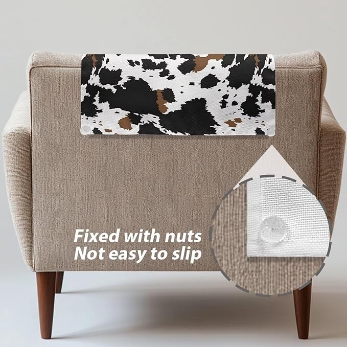 Cow Pattern Chair Headrest Covers Non-Slip Chair Slipcover - Image 5