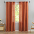 DONREN Burnt Orange Back Tab Curtains 78 Inches Long 2 Panels by DONREN