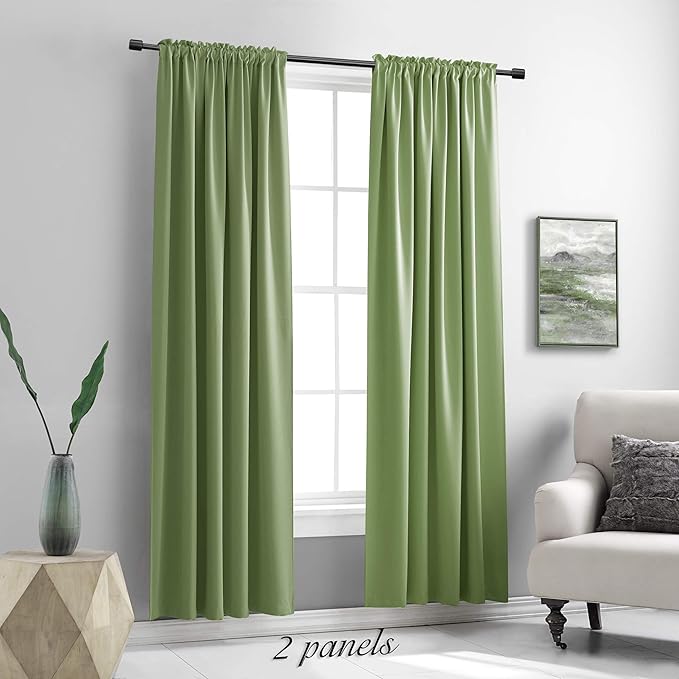 DONREN 2 Panels 60 Inches Wide Blackout Curtain Panels - Image 2