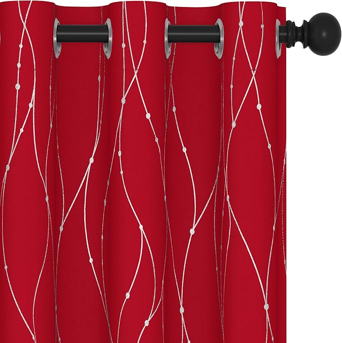 Deconovo Blackout Curtains, Christmas Red Curtain, Thermal Insulated by Deconovo