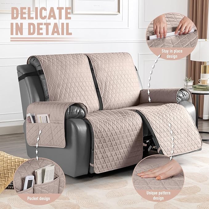 TAOCOCO 100% Waterproof Recliner Cover, Non-Slip Washable Reclining Couch Cover - Image 6