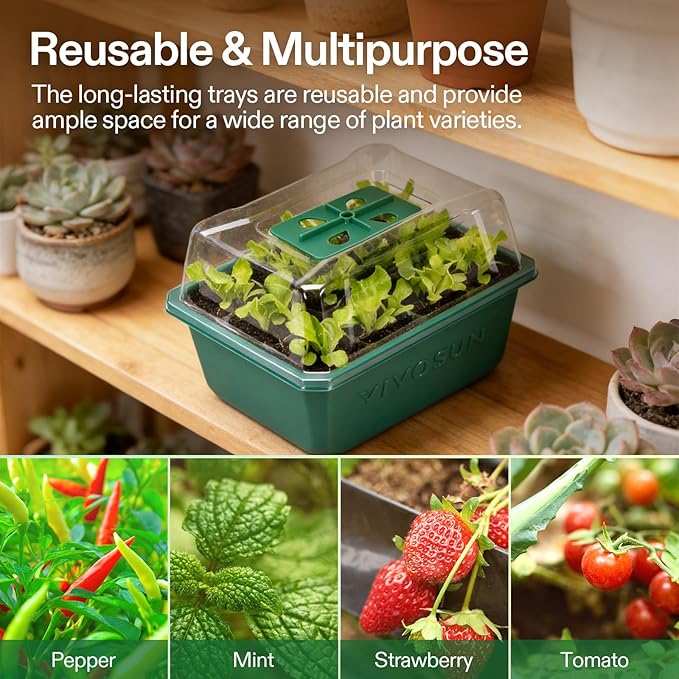 VIVOSUN 12-Pack Seed Starter Trays, 144-Cell Seed Starter Kit - Image 5