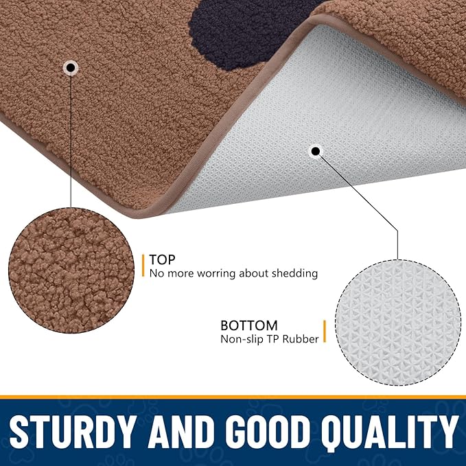 Smiry Dog Door Mat for Muddy Paws, Absorbs Moisture and Dirt, Low-Profile - Image 6