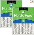 Nordic Pure 18x20x1 Pleated Pleated MERV 13 Plus Carbon Air Filters 2 Pack | by NordicPure